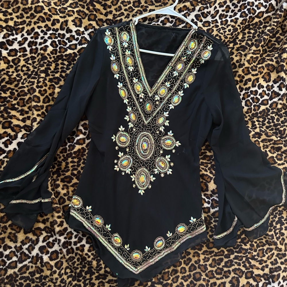 Unique beautiful Embellished Black Women's Top